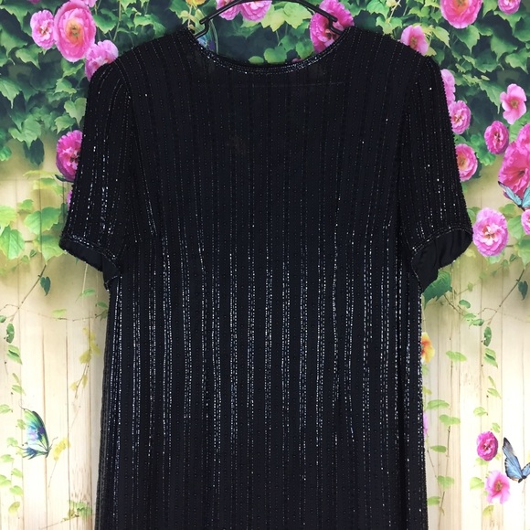 Lane Bryant Black Silk Beaded Dress Size 14/16 NWT - Picture 3 of 8